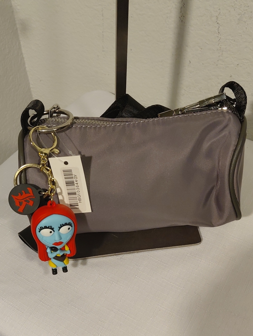 Gray Crossbody Tube Handbag